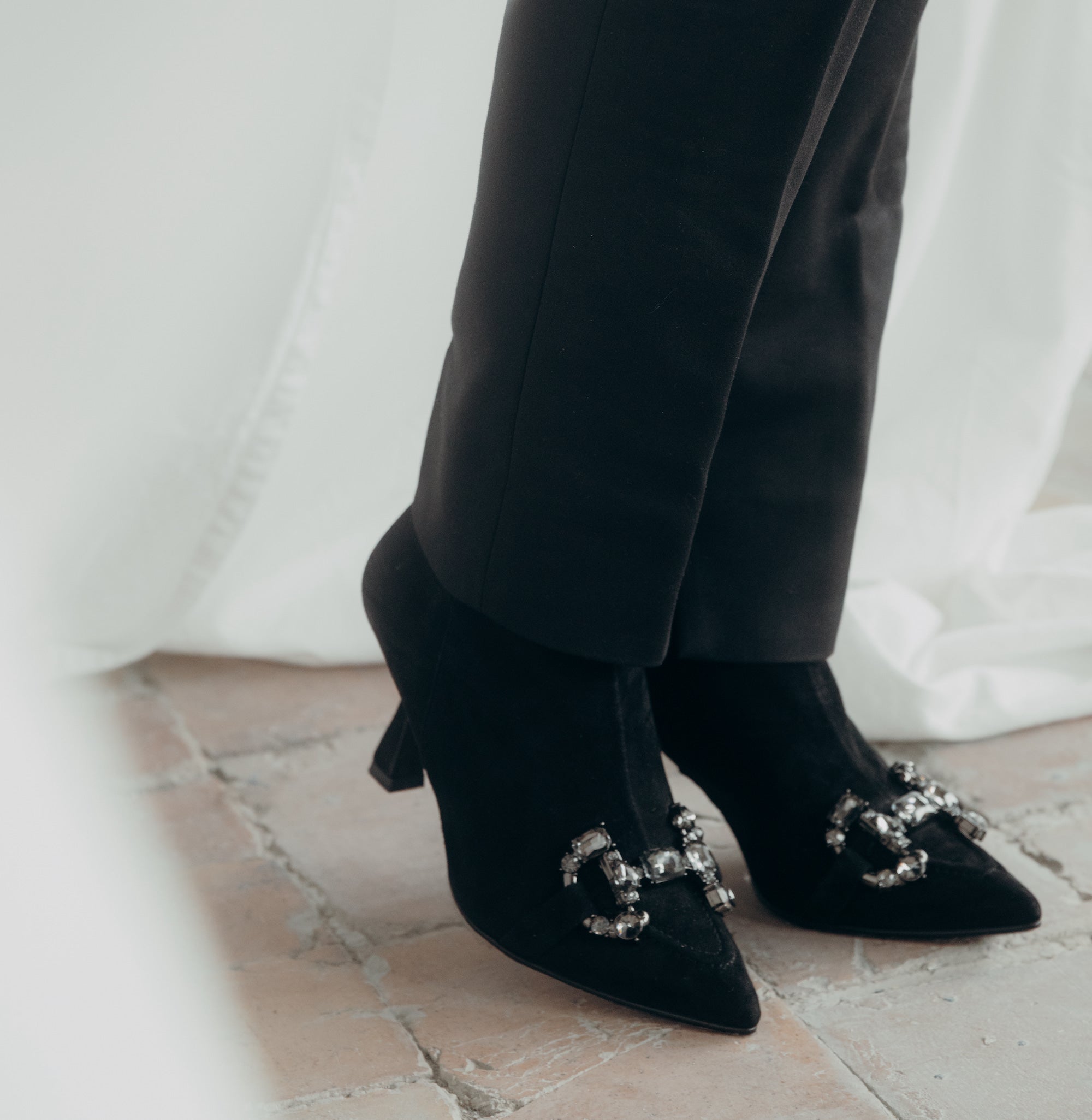 zwarte booties met hak