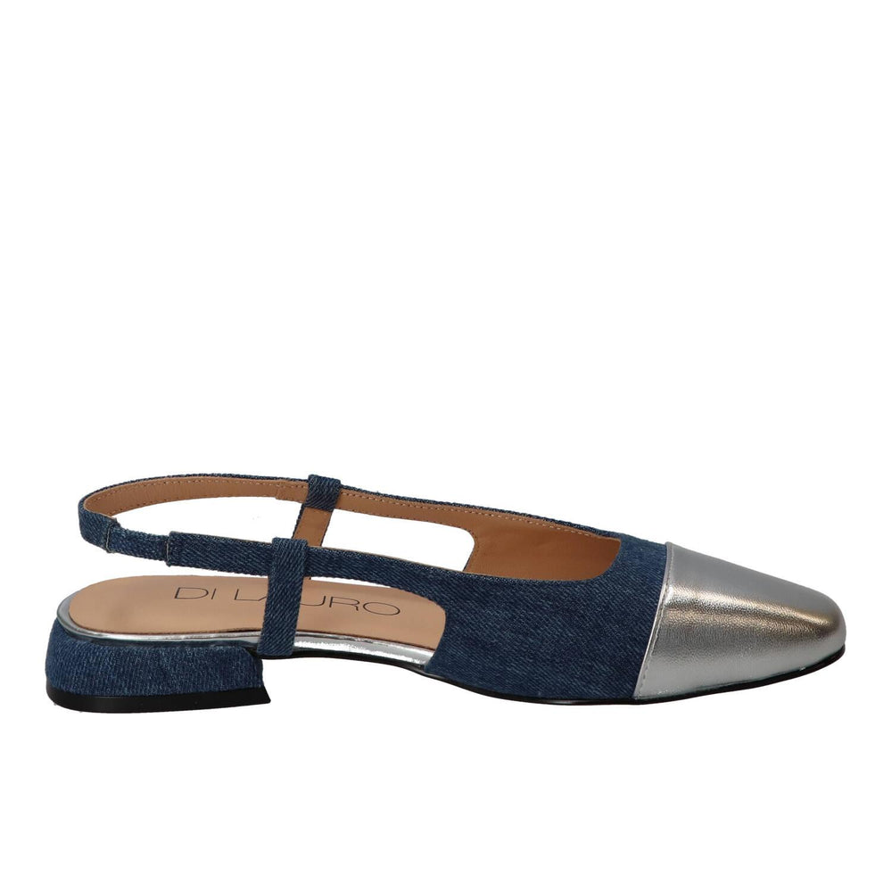Slingback, bleu