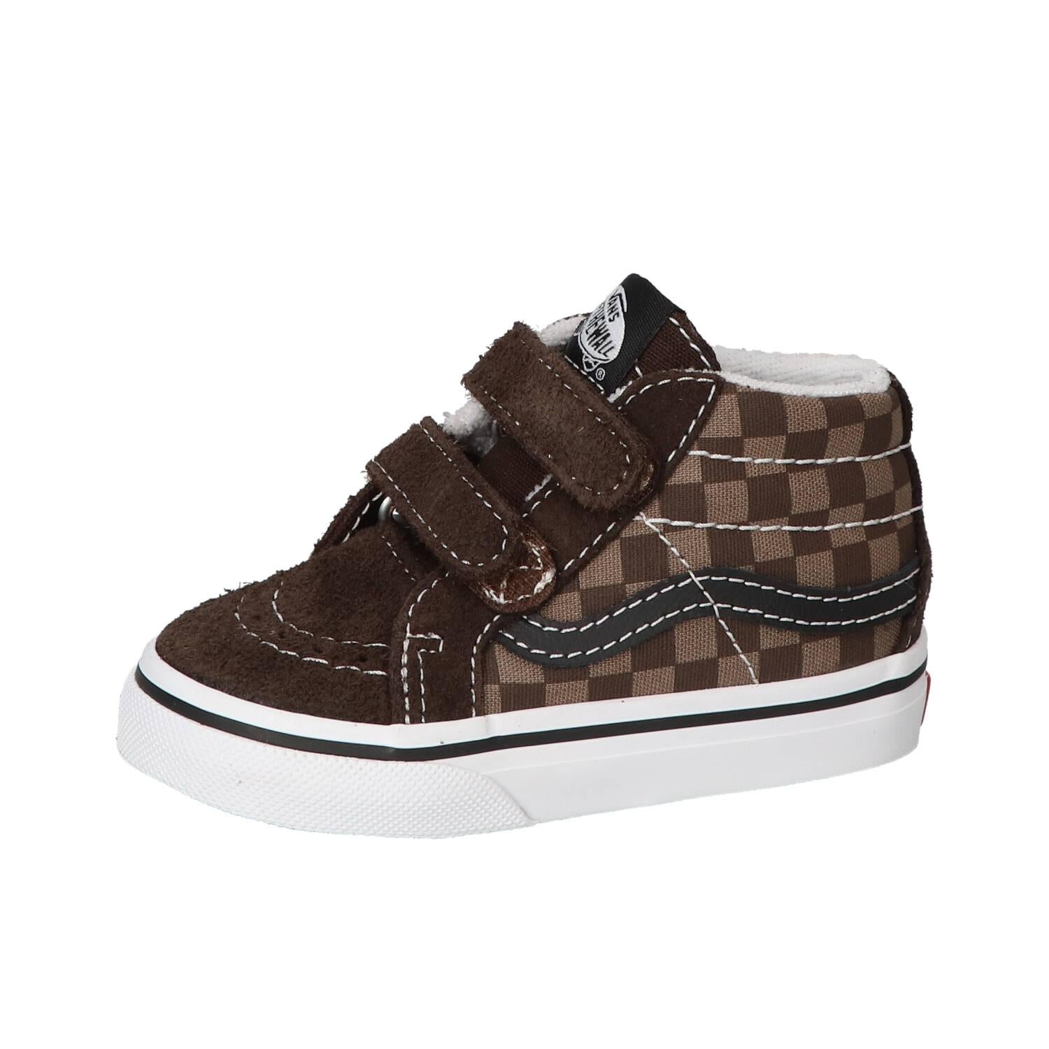 Baskets Velcro, marron foncé
