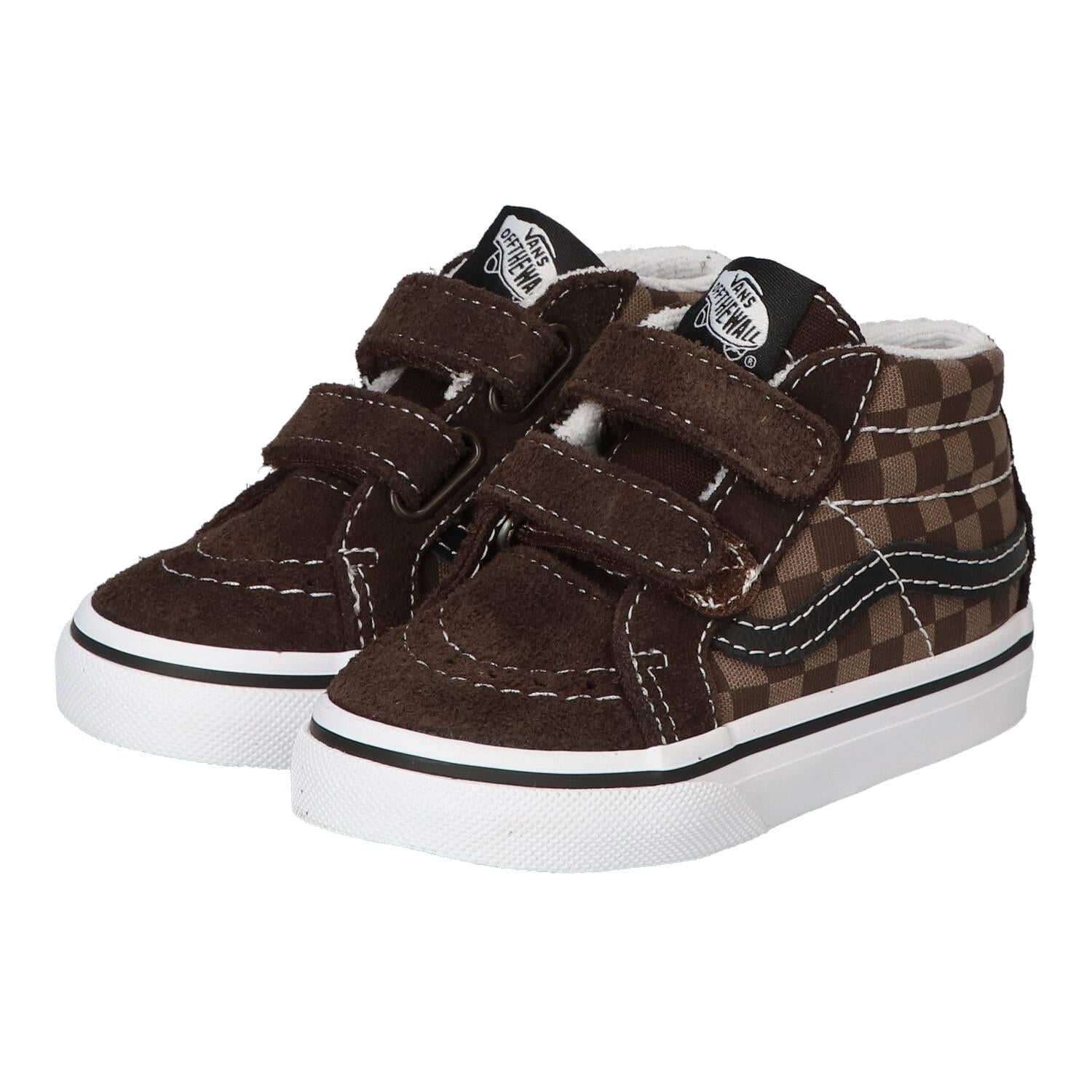 Baskets Velcro, marron foncé
