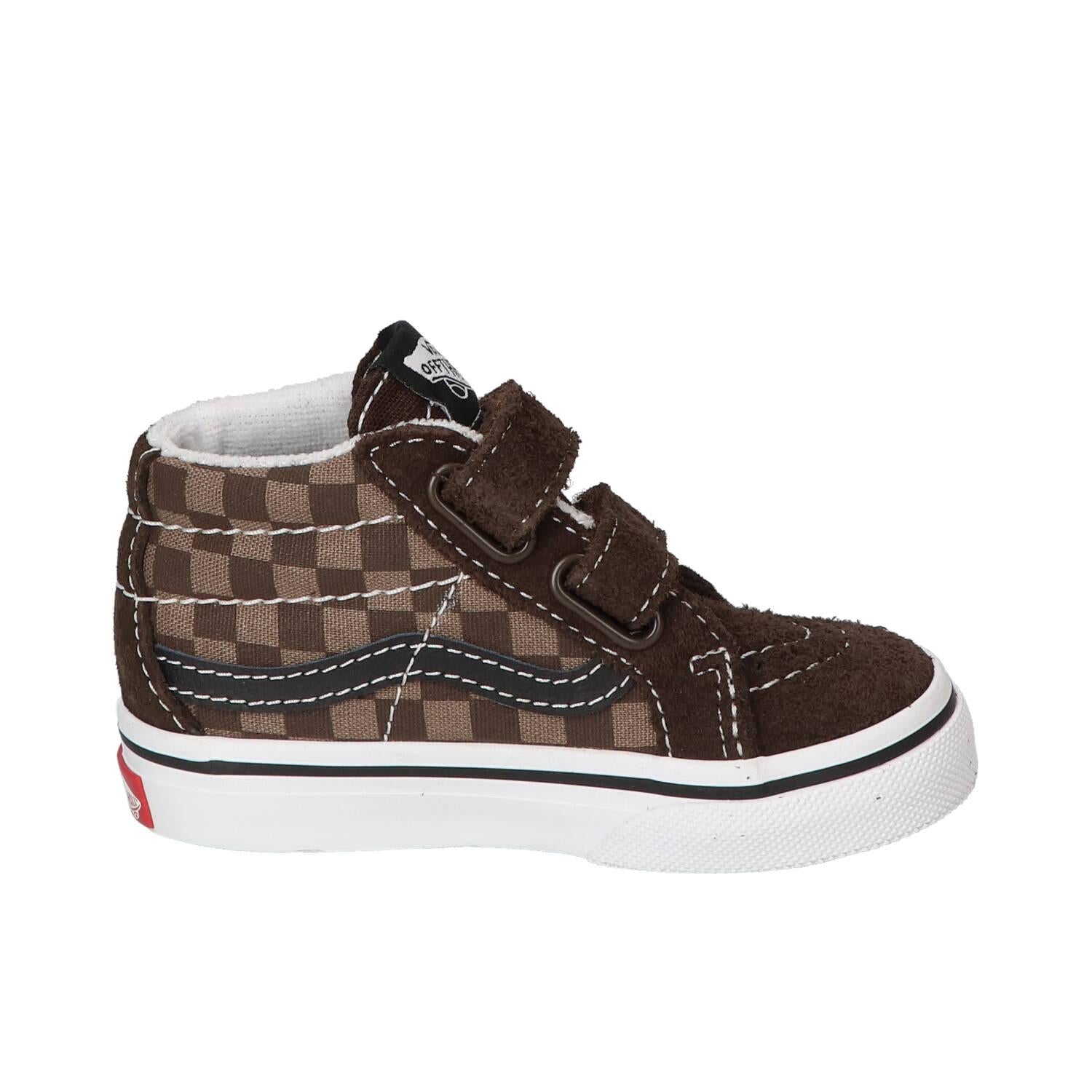 Baskets Velcro, marron foncé
