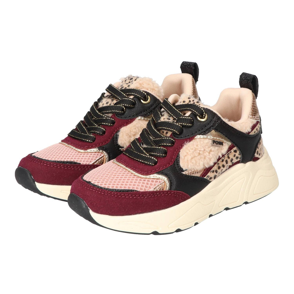 Baskets à lacets, bordeaux