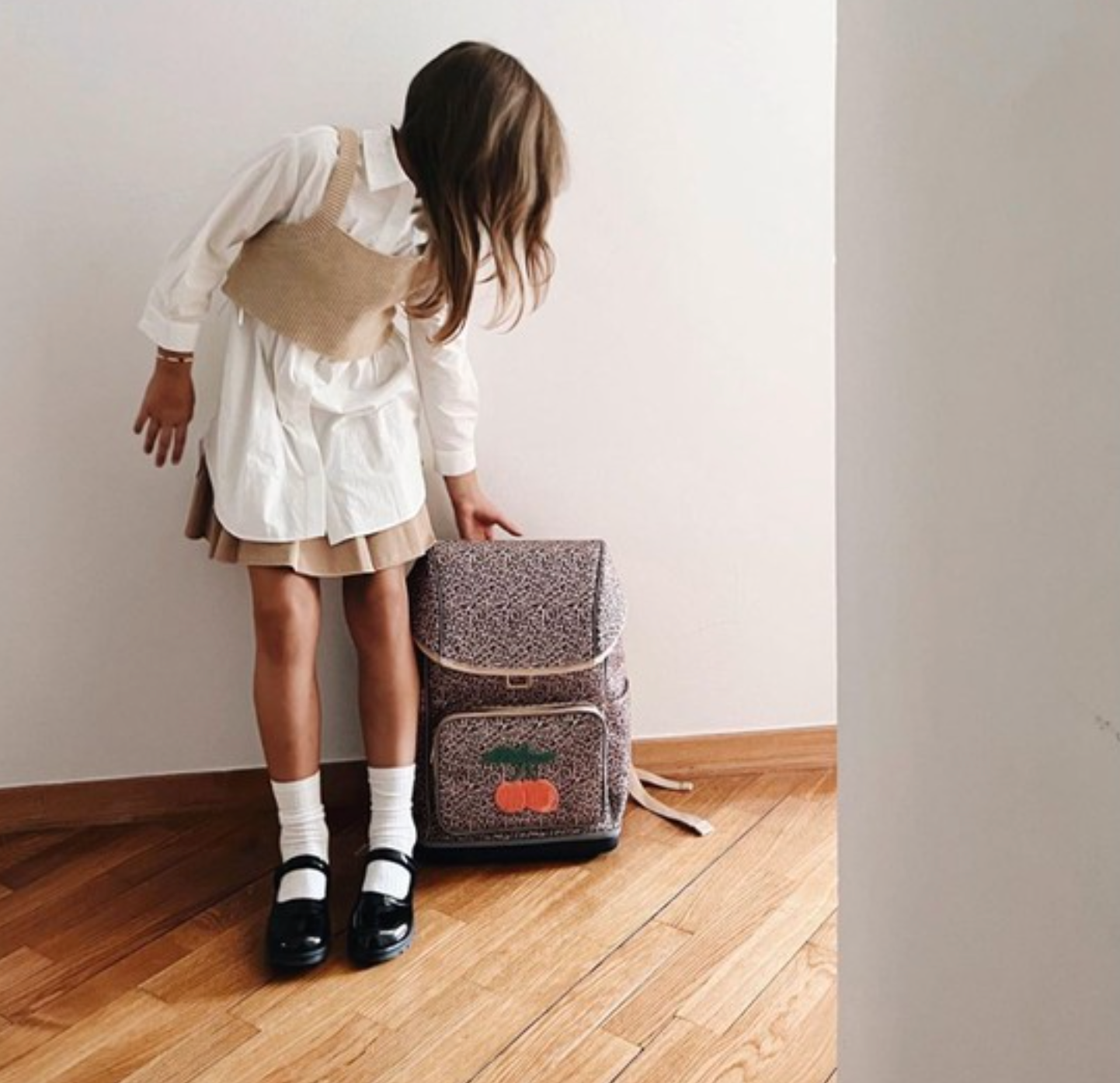 jeune premier schooltas en meisje