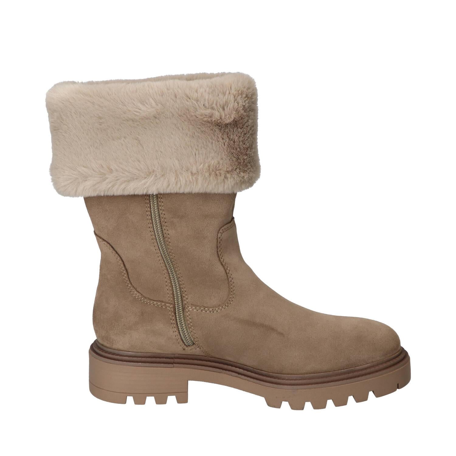 Bottes doublées, beige clair